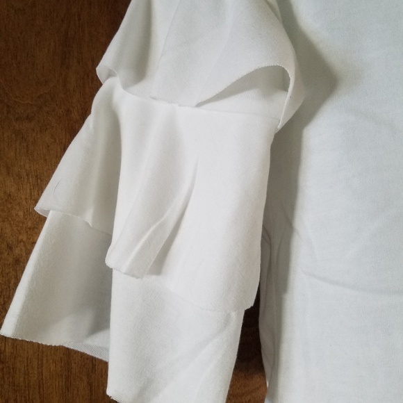 Girls Jean Skirt with White Ruffle Sleeve Top 5-6 - Picture 4 of 6